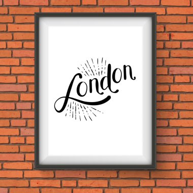 Beyaz bir çerçeve üzerinde basit Londra mesaj