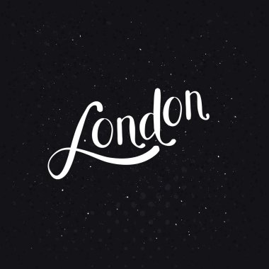 Noktalı bir siyah arka plan üzerine beyaz Londra mesaj
