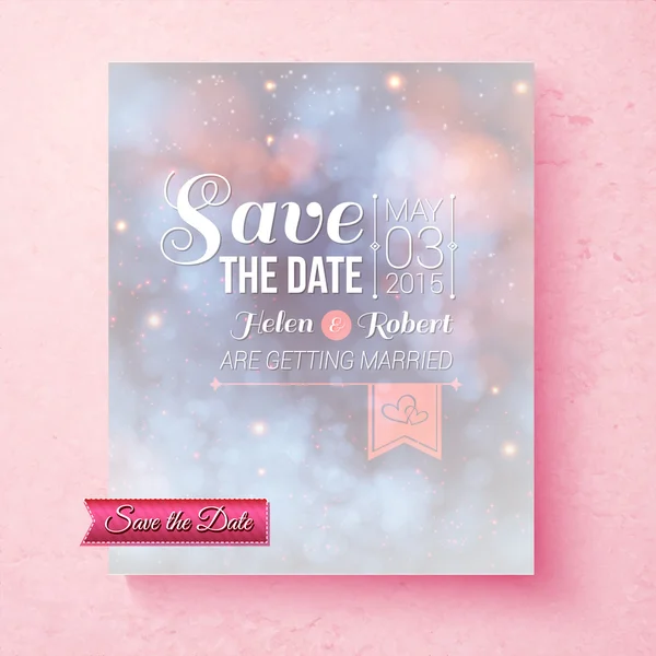 Soft ethereal Save The Date wedding template — Stock Vector