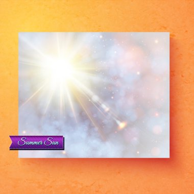 Pretty summer card deisgn with ethereal sunburst clipart