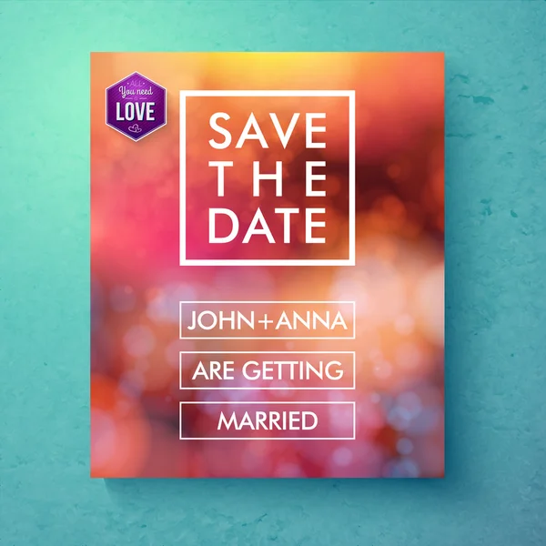 Bold simple Save The Date template design — Stock Vector