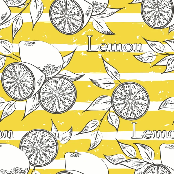 Limoni su strisce gialle — Vettoriale Stock