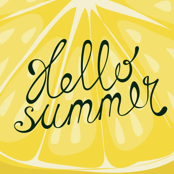 Zitrone Hallo Sommer Karte — Stockvektor