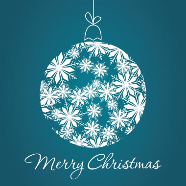 neşeli Noel tebrik kartı kartopu ile yapılmış üçgen .