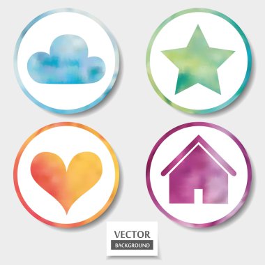 dört mobil uygulamaları simge kümesi