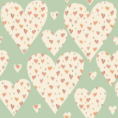 karikatür kalpler seamless modeli.
