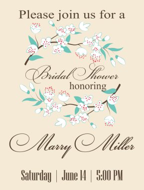 davetiyeli çiçek öğeleri