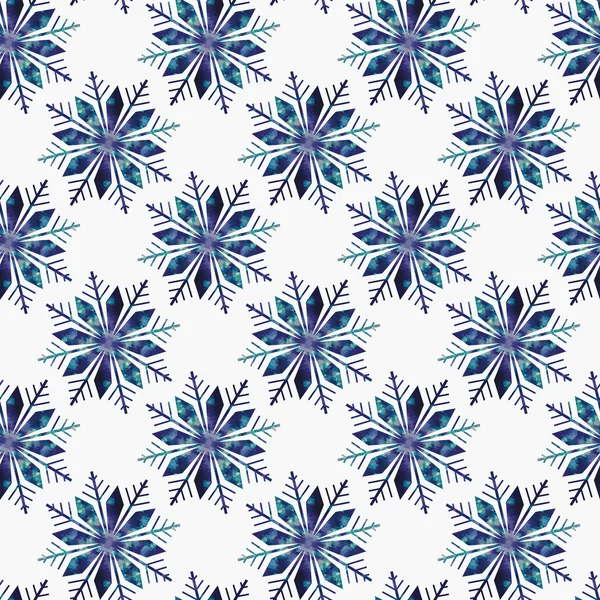 Snowflake seamless mönster. geometrisk form snöflingor. — Stock vektor