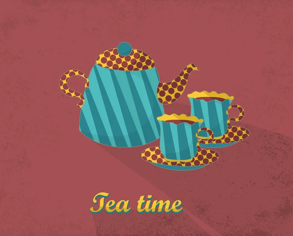 Tea time card — Stock Vector