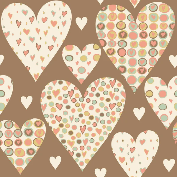 Cartoon hearts seamless pattern. — Stock Vector