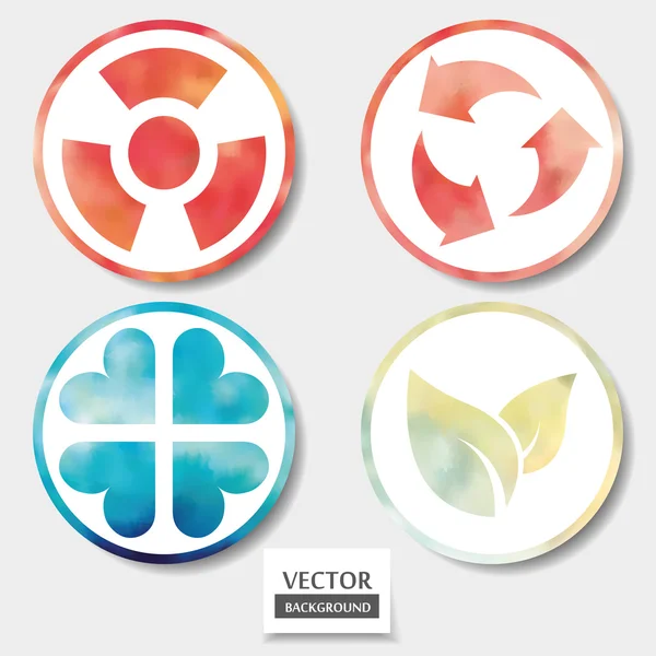 Set di quattro icone delle app mobili — Vettoriale Stock