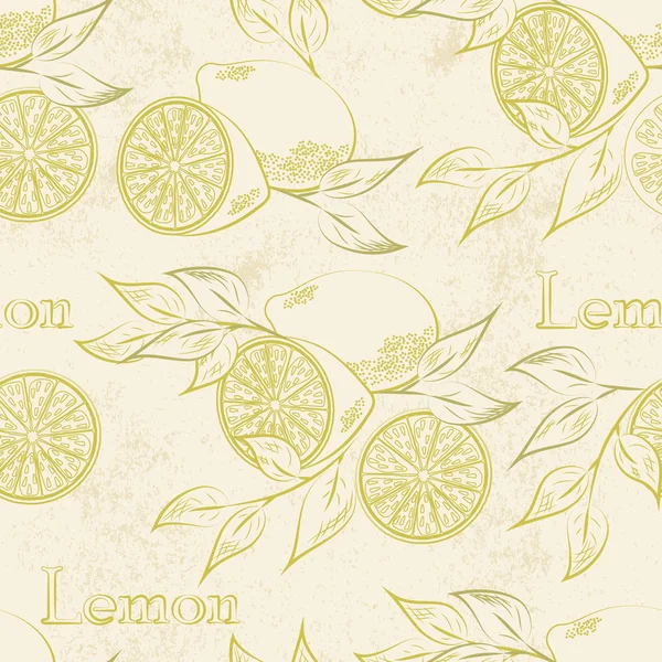 Patrón sin costura de limón — Vector de stock