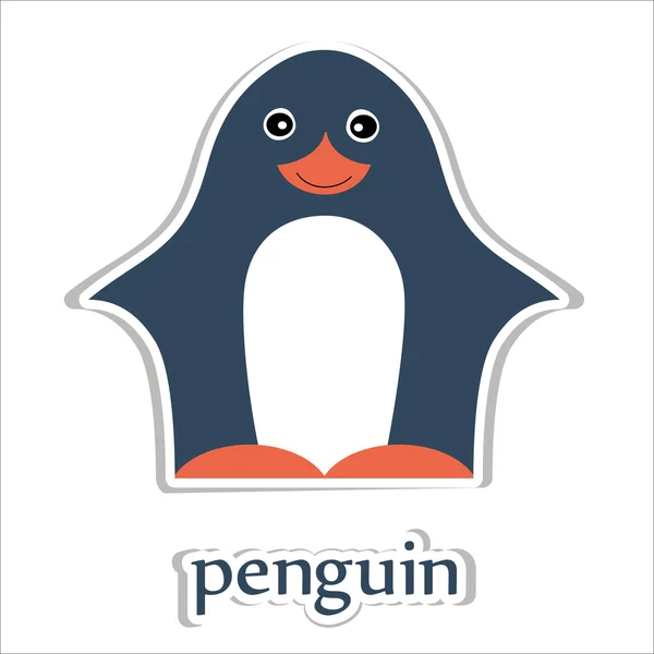 Rajzfilm Pingvin izolált fehér — Stock Vector
