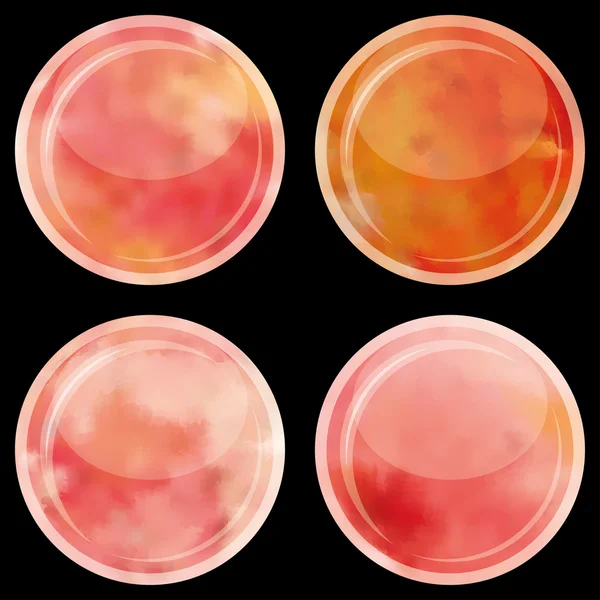Web y aplicaciones móviles círculo botones de acuarela conjunto . — Archivo Imágenes Vectoriales