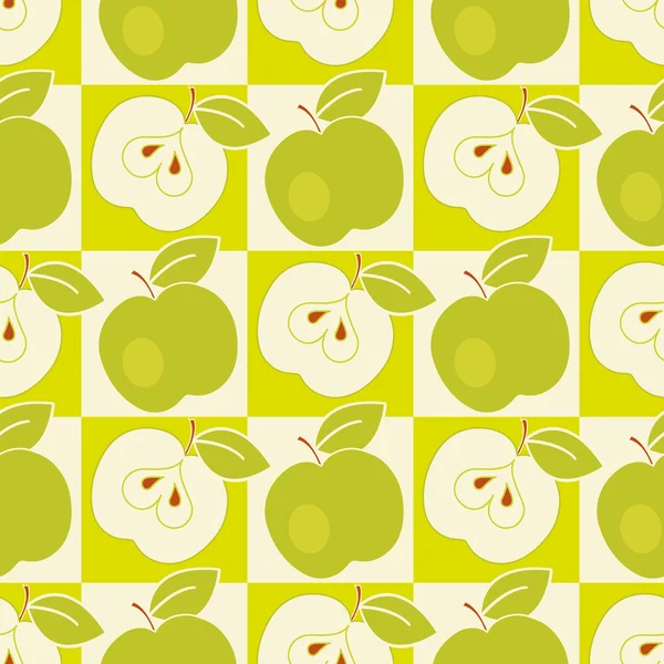 Pattern with green apples — Stock Vector