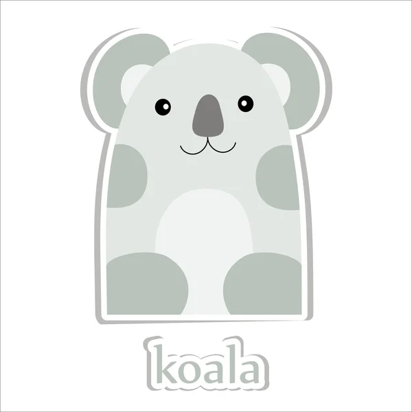 Cartoon koala geïsoleerd op wit. — Stockvector