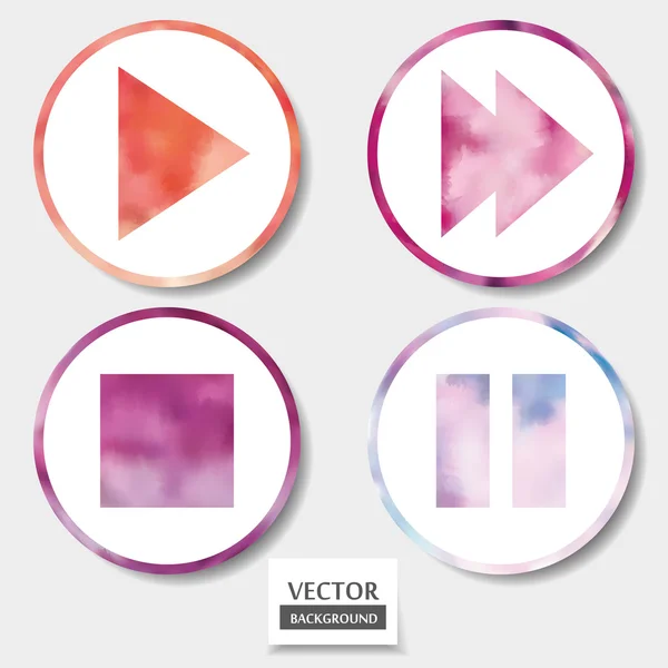 Set van vier media iconen — Stockvector