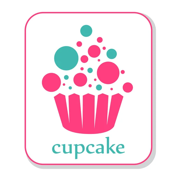 Colorful cupcake icon — Stock Vector