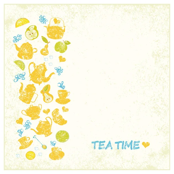 Tea time card. — Stock Vector