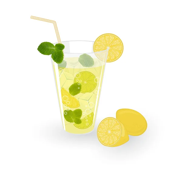 Limonade isoliert auf weißem Hintergrund — Stockvektor