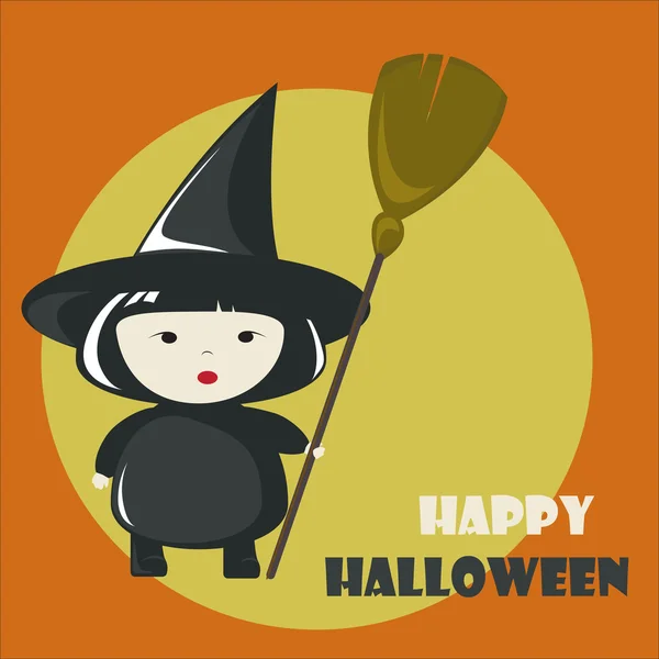 Feliz cartão de felicitações de Halloween. — Vetor de Stock