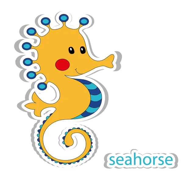 Kreslený seahorse izolované na bílém — Stockový vektor
