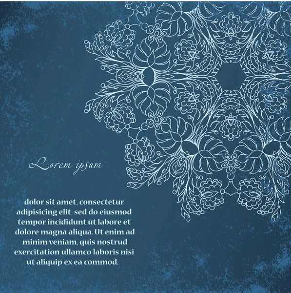 Mooie uitnodigingskaart met vintage floral elementen op grunge getextureerde papier — Stockvector