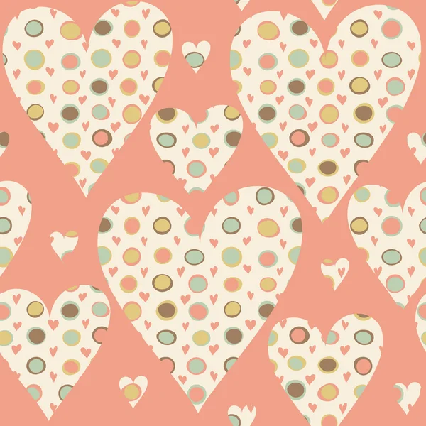 Cartoon hearts seamless pattern. — Stock Vector