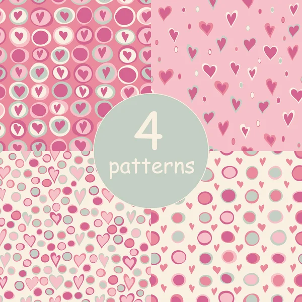 Set of four seamless pattern. — Stock Vector