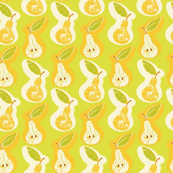 Pattern with green pear — Stock Vector