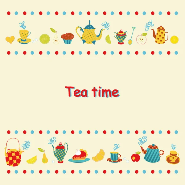 Tea time card. — Stock Vector