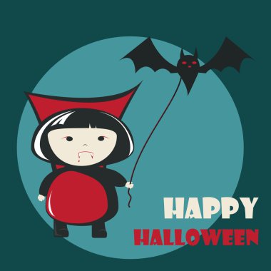 Mutlu Cadılar Bayramı tebrik kartı.