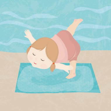 mutlu kız pratik yoga.
