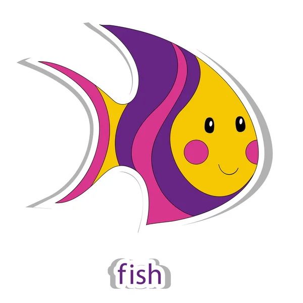 Mignon clown poisson dessin animé — Image vectorielle