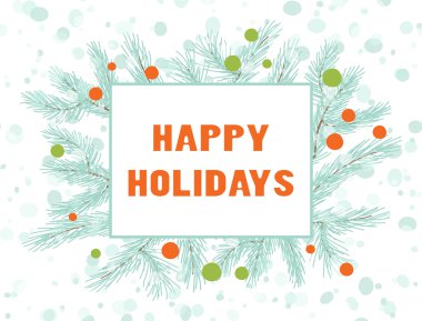 Noel ağacının olduğu tebrik kartı.