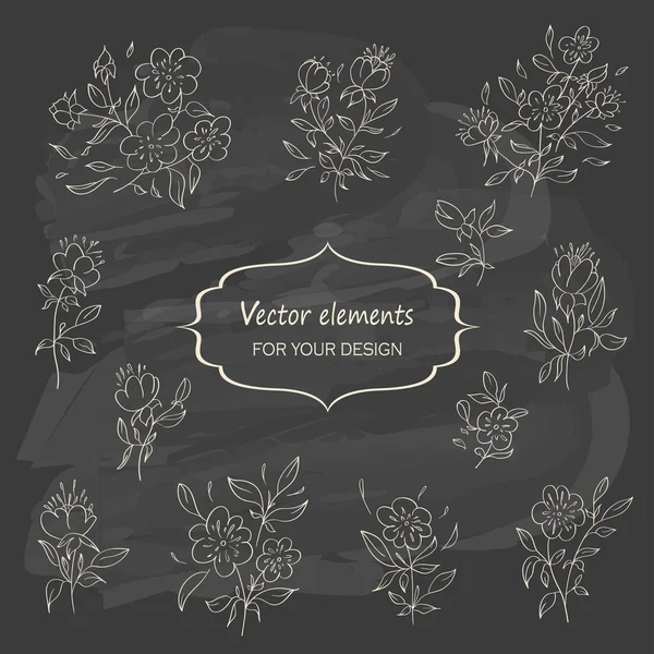 Elementos florales vintage — Archivo Imágenes Vectoriales