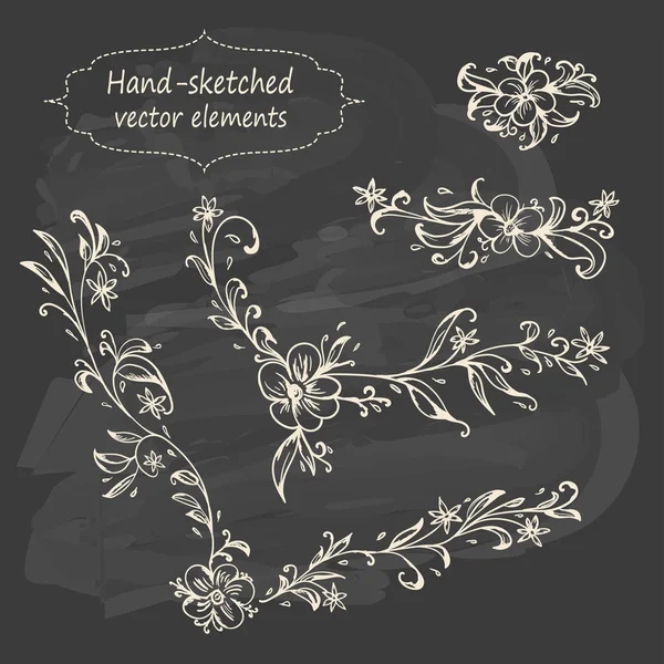 Elementos florales vintage — Vector de stock