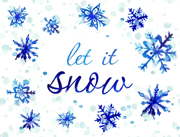 Carte de voeux avec flocon de neige — Image vectorielle