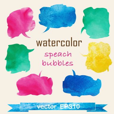 Suluboya konuşma ve düşünce kabarcıklar