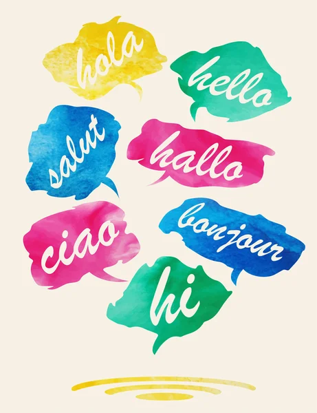 Salutations dans différentes langues — Image vectorielle