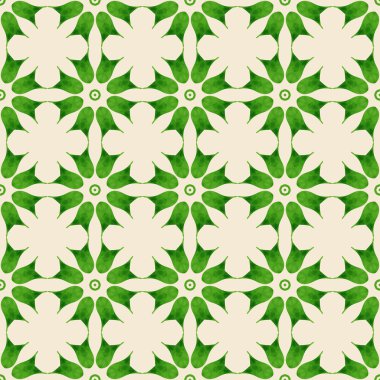 Desen ile yeşil çiçek öğeleri
