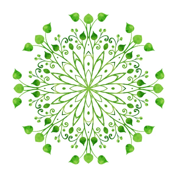 Encaje redondo verde ornamental — Vector de stock