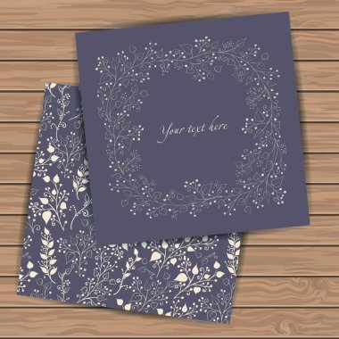 Kartları ile çiçek öğeleri