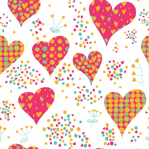 Pattern with hearts and circles — Stock Vector