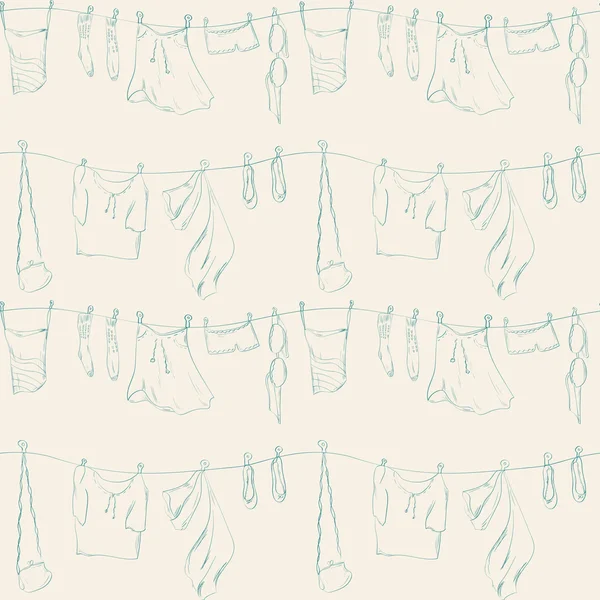 Nahtloses Muster mit Schuhen und Kleidung — Stockvektor