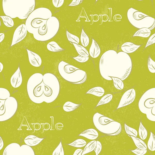 Apfel nahtloses Muster — Stockvektor