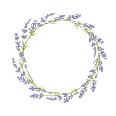Circle of lavender flowers clipart