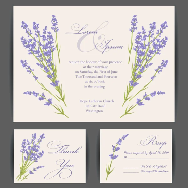 Carte d'invitation de mariage — Image vectorielle