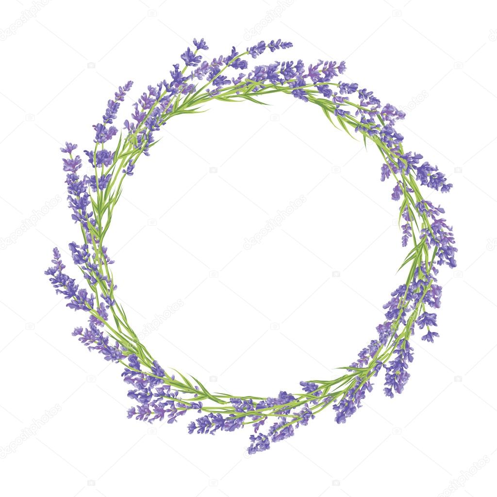 Circle of lavender flowers