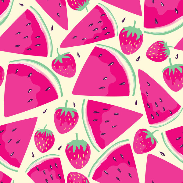 Watermelon slices seamless pattern